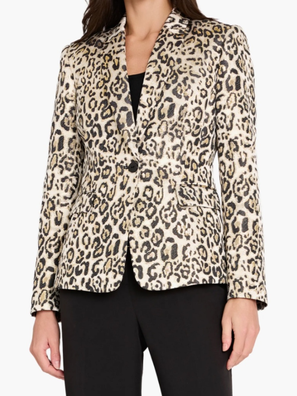 Ellie Tahari Leopard Print Blazer Jacket Animal Leopard Print Size Small